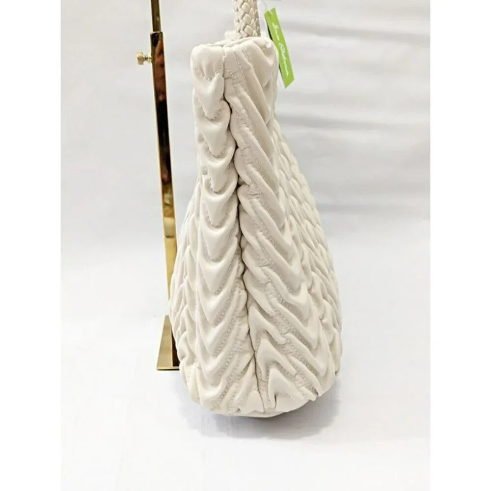 Sam Edelman Ari Women's Quilted Large Tote in Ivory Leather (MSRP $295)